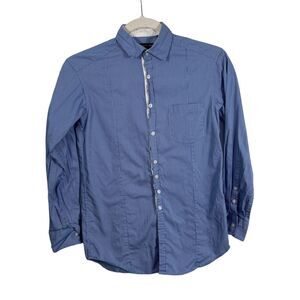 John Varvatos Blue White Striped Long Sleeve Button Down Dress Shirt Boys 12